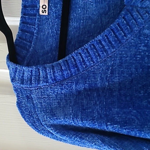 SO BRAND WOMENS JUNIOR CHENILLE BLUE V-NECK PULLOVER SWEATER SIZE XL - Picture 6 of 16